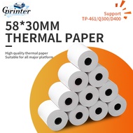 Thermal Paper 58x30mm Bulk Kertas Struk 58x30 10Roll SUPPROT POS-58b/POS58A/MP-58A1/MP-58N/MP-58M/MP