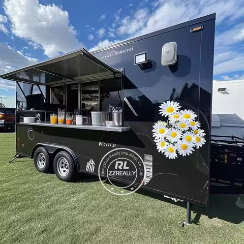 Stainless Steel Customization China Mobile Snack Food Trailers Fully Equipped Street food cart with