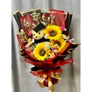 Big size Graduation Bear Flower  Bouquet / 20.3 cm毕业熊大花束