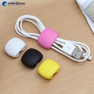 NOBELJIAOO 1Pc/5Pcs Colorful Data Cable Organizer Earphone Charging Cable Storage Buckle Multifunctional Desktop Cable clamp D6U2