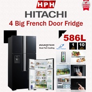 Hitachi French Door Inverter Fridge Refrigerator (586L) R-W720P7M GBK RW720P7M Peti Sejuk 冰箱