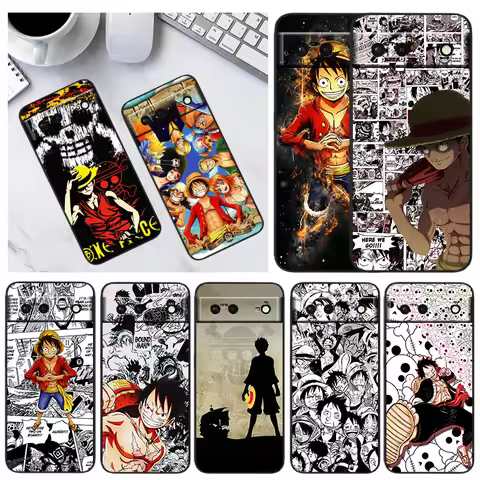 One Piece Animation Cartoon Phone Case For Google Pixel 8 7 6 Pro 6A 5A 5 4 4A XL 5G Black Shell Sof