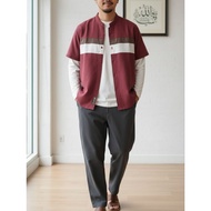 KEMEJA Shirt Men's Short Sleevekoko - Premium Linen - 3 Color Combination - Casual, Formal & Work [N