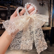 甜美发圈Sweet headband【7.2万人收藏】欢乐多敲仙蕾丝蝴蝶结珍珠发绳韩版森系飘带大肠发圈发饰头饰T754ranhai001.my 4.23