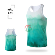 Áo Singlet Chạy Bộ Thể Thao Áo Ba Lỗ Loang Màu Chạy Bộ Marathone Thấm Hút Thoáng Mát Novice Running
