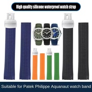 Soft Silicone Watch Band Aquanaut For Patek Philippe 5164A 5167A 5168A Rubber Bracelet Curved End Wa
