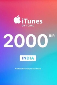 印度 India Apple iTunes Gift Card 禮品卡 2000 INR