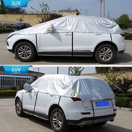 Universal Half Car Cover Outdoor Protection Sun UV Dust Resistant Car Half Cover for Sedan SUV