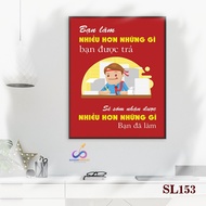 Motivational slogan painting for office decoration - You do more than what you pay - SL153