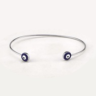 กำไลเงินแท้ S925 ลาย Evil Eye เปิดปลาย (Open Cuff Evil Eye Bangle)