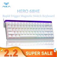 AULA HERO 68HE Magnetic RT Mechanical Keyboard 68Keys 8Khz Wired RGB Pudding Keyboard with Rapid Tri