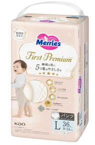 Merries - (原箱)花王Merries First Premium拉拉褲 L 36片 x 4包(平行進口)