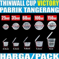 Terbaru!!! Thinwall Cup 25ml 35ml 60ml 100ml 150ml Per Pack Bulat Cup