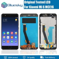 Bluesky Mi 6 Display Screen พร้อมกรอบสำหรับ Xiaomi Mi 6 MCE16จอแสดงผลแอลซีดีดิจิทัลหน้าจอสัมผัสพร้อม