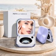 inewme UV Camera Mirror,3"LED Compact Mirror,UV Index & Humidity Sensor,Sunscreen Check
