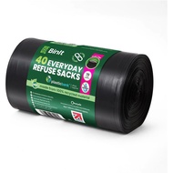 BIN IT 40 Everyday 70L Strong & Secure, Refuse Sacks, Bin Bags, Bin Liners, Flat Top, Recycled, Tear