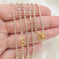 สร้อยคอเงินแท้ 92.5% Italy ชุบ 2กษัตริย์ ลาย Ball moon 2.5มิล (ทอง18k/ทองคำขาว)