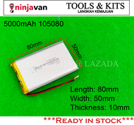 3.7V 5000mAh 105080 Lipo Battery Rechargeable Battery for Kids Smart Watch Tablet MP3 MP4 MP5 Blueto