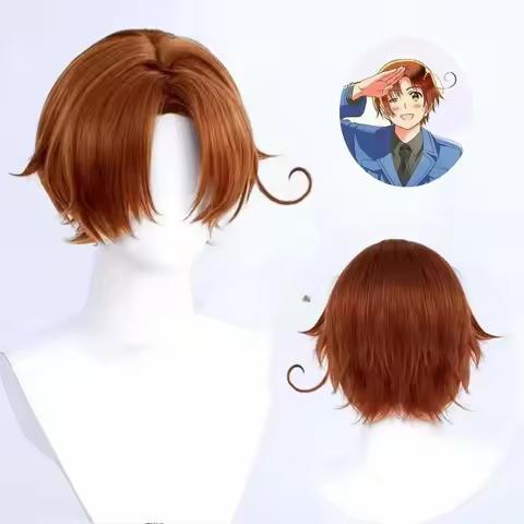 Axis powers hetalia APH Italy cosplay Wig reddish brown short Wig Feliciano Vargas Heat Resistant Sy