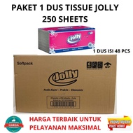 JOLLY Paket 1 Dus Tissue Jolly 250 Sheets 2 Ply Tisu Wajah Facial Tisue isi 48 Pcs