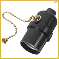 🎃 Black Bakelite Pull Chain Lamp Socket for Home Use E26 Vintage Light Bulb Holder