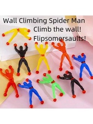 8 Piezas Juguetes Trepadores De Spiderman Para El Alivio Del Estrés, Mano Pegajosa Para Niños Creativos, Con Figura De Spiderman Adhesivo