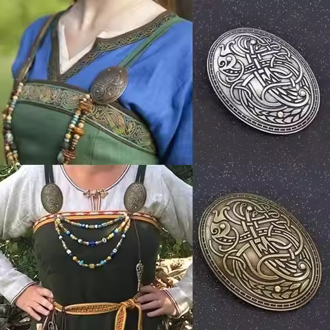 Viking Shield Brooches, Wolf Totem Clothes Fasteners - Cloak, Shawl, Scarf Pin, Celtic Norse Lapel P