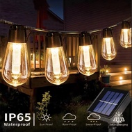 【EX SHOP】 LED Solar Fairy String Lights Outdoor Garland Light Bulb IP65 Waterproof S14 Holiday Chris
