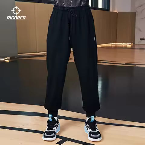 RIGORER Sports Pants Men's Winter Fleece Sweatpants American Sweatpants Loose Fleece-lined Knitted P