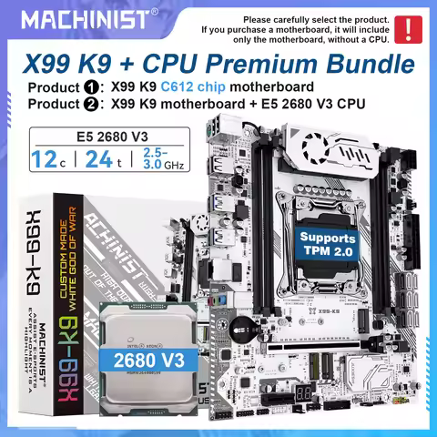 MACHINIST k9 X99 Motherboard LGA2011-3 Optional Kit Xeon E5 2680 V3 CPU processor support DDR4 memor