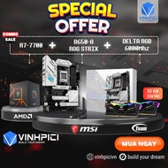 AMD COMBO Computer Set (R7 7700 + B650-A ROG STRIX + Delta RGB 32GB 6000MHz DDR5 16GBx2)