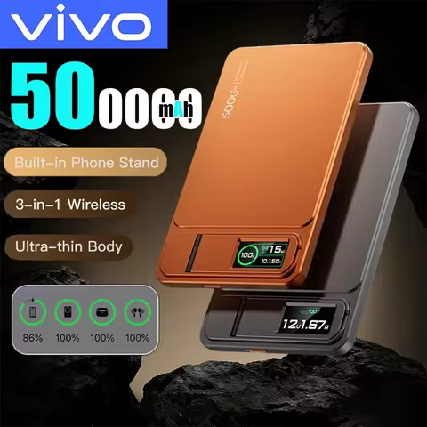 VIVO 500000mAh Magnetic Wireless PowerBank Portable Power Bank Slim Original for iPhone 17/16/15/14