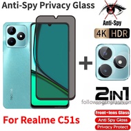 Full Cover Curved Screen Private Tempered Glass For Realme C51s 4G C51 s C 51s 2024 Protector Anti P