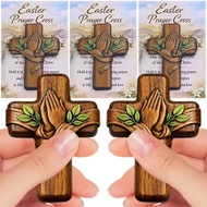 1/3/5Pcs Wooden Prayer Cross - for Easter Christmas - Lightweight Portable Mini Crosses - With Draws