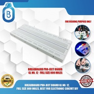 BREADBOARD PRO-JECT BOARD GL NO. 12, FULL SIZE 800 HOLES, BEST FOR ELECTRONIC CIRCUIT DIY
