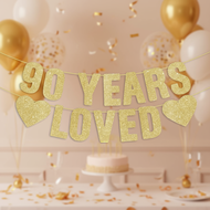 90 Year Anniversary Party Decorations for Men, 90th Birthday Sign for Him and Her