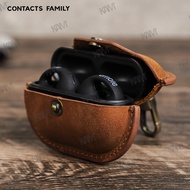 Kam For Sony ambie Wireless Headphones Vintage Leather Case Crazy Horse Leather Headphone Case Luxury Headphone Case Shockproof Full Protection