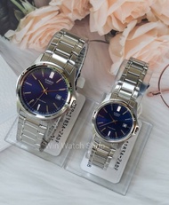 Win Watch Shop นาฬิกา Casio Set คู่รัก รุ่น MTP-1183A-2A และ LTP-1183A-2A สายแสตนเลส หน้าปัดสีน้ำเงิน- ของแท้ 100% ประกันศูนย์ 1 ปี