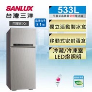 【免運送安裝】台灣三洋533L變頻雙門冰箱 SR-C533BV1A