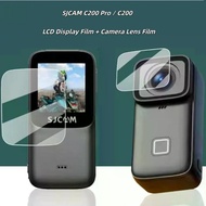 Hard Tempered Glass  LCD Display Film and Camera Lens Film Screen Protector For SJCAM C200 Pro / C20