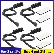 4PCS PWM Fan Hub, PC CPU Cooling 4 PIN/3PIN Fan Power Cable Hub Splitter Adapter Sleeved PWM Case Fa