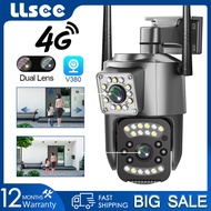 LLSEE V380 Pro 4g sim card cctv ptz wifi wireless cctv outdoor camera waterproof 4K 8MP infrared night vision mobile tracking two-way call