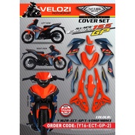 Y16 V1 Coverset Exciter155 GP Orange Mate Blue Siap tanam Velozi