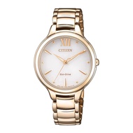 Citizen Eco-Drive EM0553-85A Analog Solar Rose Gold Stainless Steel Strap Women Watch