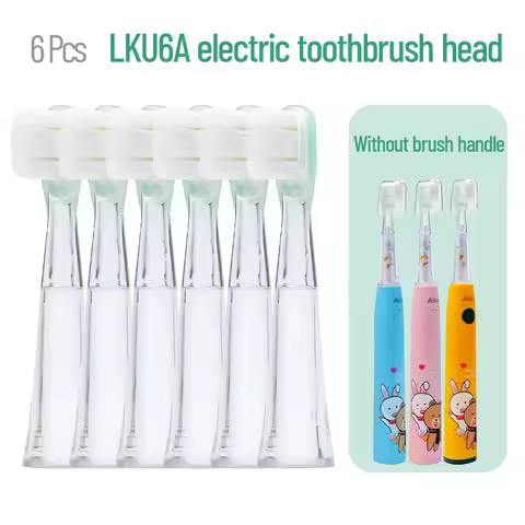 LKU6A Children's Adaptation Brush Head, Soft Bristles Soft Hair Replacement Head