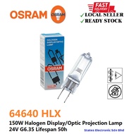OSRAM 150W Halogen Display/Optic Projection Lamp 64640 HLX 24V G6.35 NAED 54263 Lifespan 50h Made in