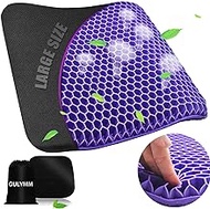 Extra Large Gel Seat Cushion, Gel Car Cushion for Long Sitting, Chair Pads with Large Size Double Thick Breathable Honeycomb Design, Pressure Relief, Wheelchair Car Seat Cushion for Relieves Fatigue