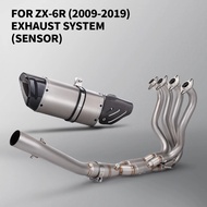 For ZX6R ZX636 ZX-6R 2009 - 2019 Motorcycle Exhaust System Escape Front Link Pipe With Double Oxygen