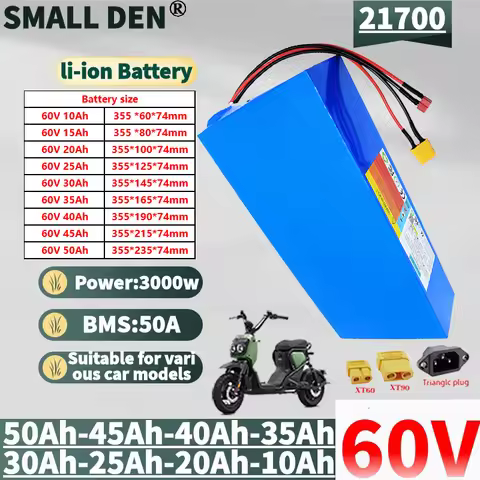 Rechargeable battery lithium battery 21700 60V 10Ah 15Ah 20Ah 25Ah 30Ah 35Ah 40Ah 45Ah 50Ah 3000W el