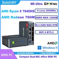 GMKtec M6 Ultra AMD Ryzen 5 7640H DDR5 4800MHz PCIe 3.0 Windows 11 Gaming PC Dual 2.5G Lan  MINI PC